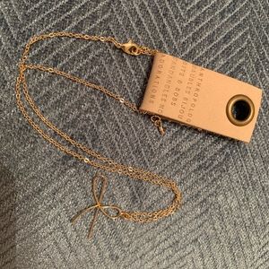 Anthropologie Real Gold Plated Bow Necklace